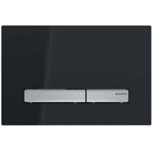 GEBERIT Sigma 50 Black & Chrome Rectangular Button Flush Plate